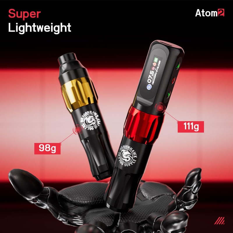 Dragonhawk Atom2 Wireless Tattoo Machine Pen Tattoo Gun 2.8mm Stroke