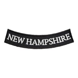 PatchStop State of New Hampshire Bottom Rocker Patches for Jackets Motorcycle Vests Backpacks Hats Tactical - Small 4x1.25in B&W Iron On Sew On Biker Emblem - United States Souvenirs Travel Gifts