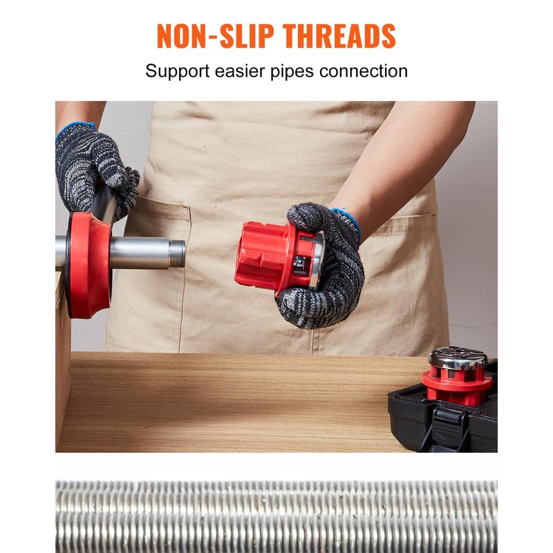 VEVOR Ratchet Pipe Threader Kit with 6 Dies, 1/4" NPT