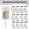 24Tabletas Uñas Press on Cortas, Patrón Puntos De Onda Blancos