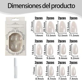 24Tabletas Uñas Press on Cortas, Patrón Puntos De Onda Blancos on Nails Kit