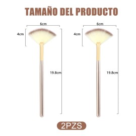 🔥 Anebake 2pz brocha abanico champagne ideal mascarillas y limpiadores  Vitaminas y Minerales