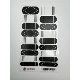 Jamberry Nail Wraps Inferno Full Sheet (black French Tip/ Mixed Mani)