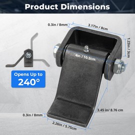 2 Pack Trailer Hinges Heavy Duty, Weld On Trailer Hinges with Grease Fitting for Dump Trailers, Utility Gates & Trailer Doors, Strap Style