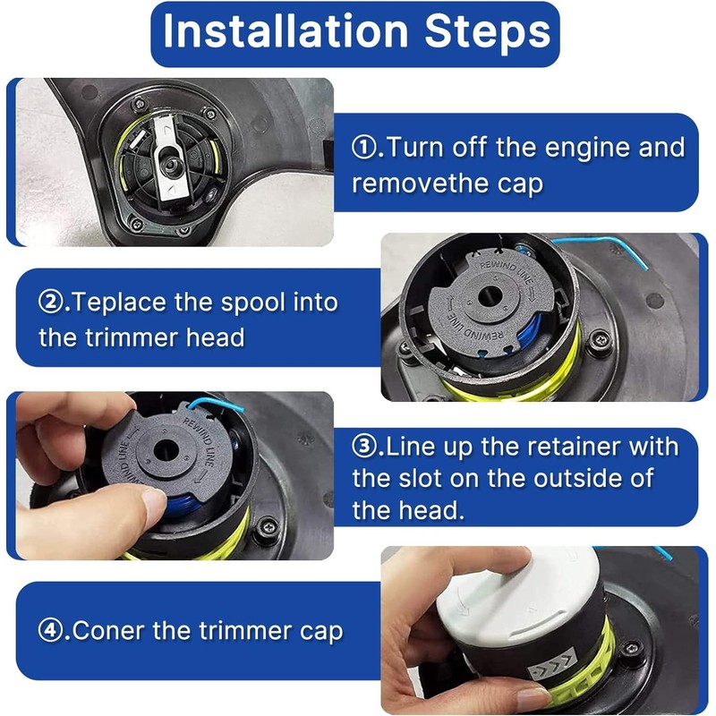 RISELION AC14HCA Replacement Spool Cap Compatible with Ryobi Weed Wacker