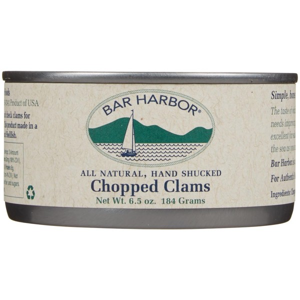 Bar Harbor All Natural Chopped Clams, Cans, 6.5 oz, 6 pk