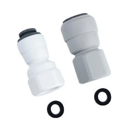 Qrity Push-fit Quick Connect Fittings 1/4" to 1/4", 1/4" to 3/8" for Water Filters Water Purifer Faucet Adapter