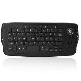 Sunydog E30 2.4GHz Wireless Keyboard with Trackball Mouse Scroll Wheel Remote Control for Android TV BOX Smart TV PC Notebook Black