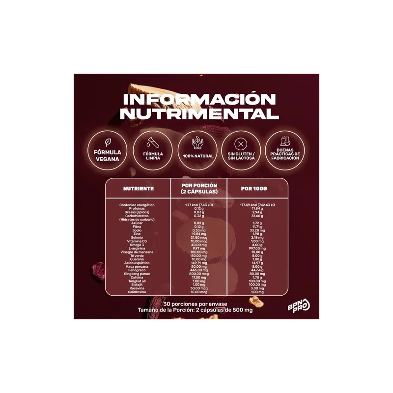 Suplemento Bpn Pro Cápsula Hombre Mens T+ Acido Aspartico