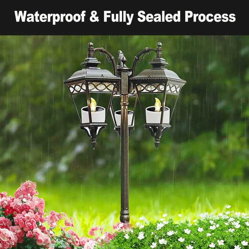 Vabrloy 6PCS Waterproof Solar Power Tealights Outdoor,Flameless Flickering LED Tealight