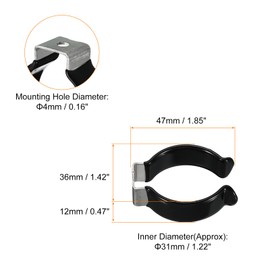 MECCANIXITY T12 U Clips Holder Bracket for LED Light Bulb Mounting Bracket Support Stainless Steel Fluorescent Tube Holder Pipe Clamps Spring Holder Tool Clips, Black Pack of 8