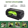 For RYOBI 40V 6.0Ah Battery For Ryobi 40 Volt Lithium