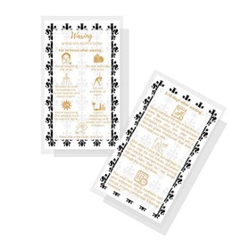 Waxing Aftercare Cards | 50 Pack | Size 2 x 3.5â inches Business Card Size | Waxing Aftercare Kit Cards PMU | Aftercare Instructions Black Fleur with Gold Design