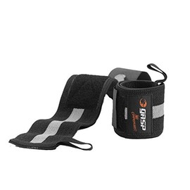 Gasp Wrist Strap, Wrist Bandage from The Hardcore Series, Color:Black/Gray, Size:Universal - 1 Pair