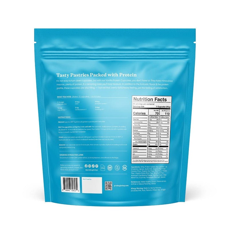 ProDough High Protein- Gluten Free Cupcake Mix, Low Carb, 13g