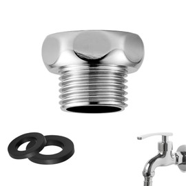 Shower Hose Reducer, Brass-Plated Connection G3/4" Female to G1/2" Male, Rust and Corrosion Resistant Shower Hose Adapter, Pipe Adaptor for Shower Hose and Tap Connections (Silver, 0.98in)