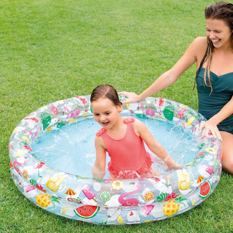 Intex Inflatable Stars Kiddie 2 Ring Circles Swimming Pool (48"