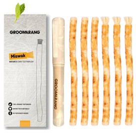 Miswak Stick x6 GROOMARANG Natural Chewable Toothbrushes - Made from The Salvadora Persica Tree - Cleans Teeth & Freshens Breath