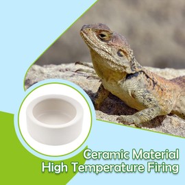 3 Pack Small Reptile Feeding Bowl Ceramic Food and Water Dish for Tarantula Hermit Crab Lizard Gecko Frog Turtle Small Reptile (White)