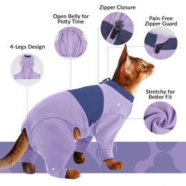 QBLEEV Cat Pajamas Clothes, Soft Cat Recovery Suit Onesie After Surgery