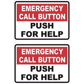 StickerTalk Emergency Call Button Vinyl Stickers, 1 Sheet of 2 Stickers, 3.5 inches by 2.5 inches Each