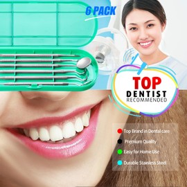 G.CATACC Dental Tools, Plaque Remover for Teeth, Metal Dental Pick Teeth Cleaning Tools Kit, Stainless Steel Oral Care Dental Hygiene Kit with Tooth Scraper Plaque Tartar Remover - with Case