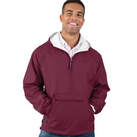 Charles River Apparel Unisex Classic Solid Pullover, Men's & Women's Water-Resistant Windbreaker, Maroon, XX-Large
