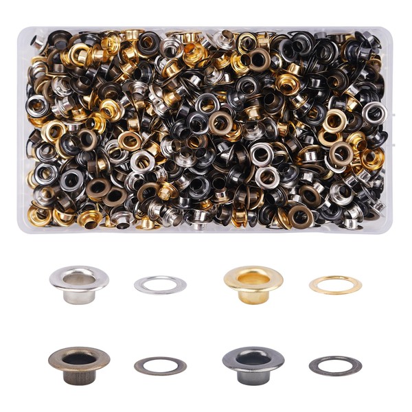 KJLEEN 500 Sets 6mm Grommet Eyelet Kit Brass Metal Eyelets