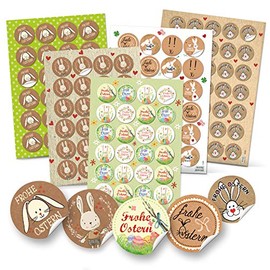 Logbuch-Verlag Juego de 131 pegatinas de Pascua, diseño de conejo de Pascua