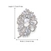 BriLove Women's Stunning Crystal Rhinestone Marquise Large Flower Bow Brooches