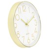 Lumuasky Gold Wall Clock 12 Inch Silent Non-Ticking Battery Operated