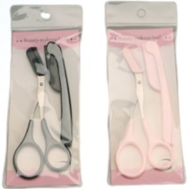 Eyebrow Grooming Scissors and Razor Kit Two-Piece Black 20ea