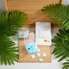 DPWOUM 100Pcs Blue Mini Portable Travel Soap Paper Sheets,Flower Shape