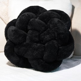 2C Home Large Black Knot Pillow | 13" Knotted Pillow | Handmade Knot Throw Pillow | Cute & Funky Throw Pillows | Bed Decorative Pillows | Sherpa Pillow Material | Knot Pillows