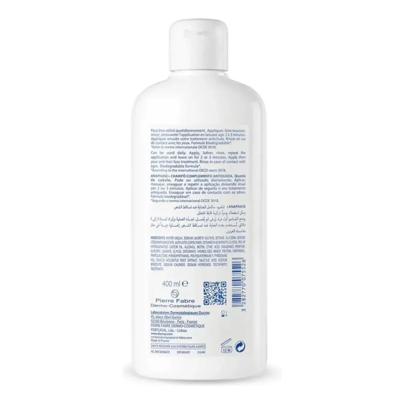 Shampoo Ducray Anaphase Anticaída y Voluminizador 400 ml