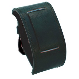 REV Casual Military Genuine Leather Strap Cuff Replacement Band - 18 mm to 24 mm Lug Width Watches (22mm-24mm Watch, Soft Dark Green) - ITAL2DBS