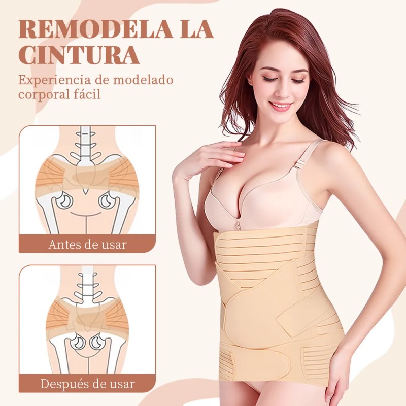 Faja Postparto Maternidad Embarazo 3 En 1 Moldeadora Cesárea