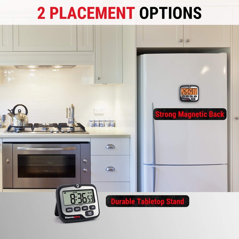 ThermoPro TM01 Kitchen Timers for Cooking with Count Up Countdown