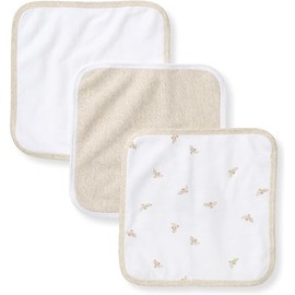 Burt's Bees Baby Infant Washcloths, 100% Organic Cotton, Soft and Super Absorbent Knit Terry & Woven Terry Wash Cloth - 3 Pack Set