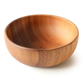 Handcraft Acacia Serving Bowl for Fruits or Salads, Acacia Wooden Bowl for Snacks, Home Decor, Zen Decor, Wooden Mixing Bowl for Kitchen (Medium)