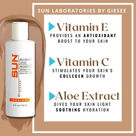 Tan Overnight Self Tanning Lotion 4 fl oz + Tanning Lotion Applicator - Medium To Dark Tan for Body and Face, Organic and Natural Ingredients May Be S