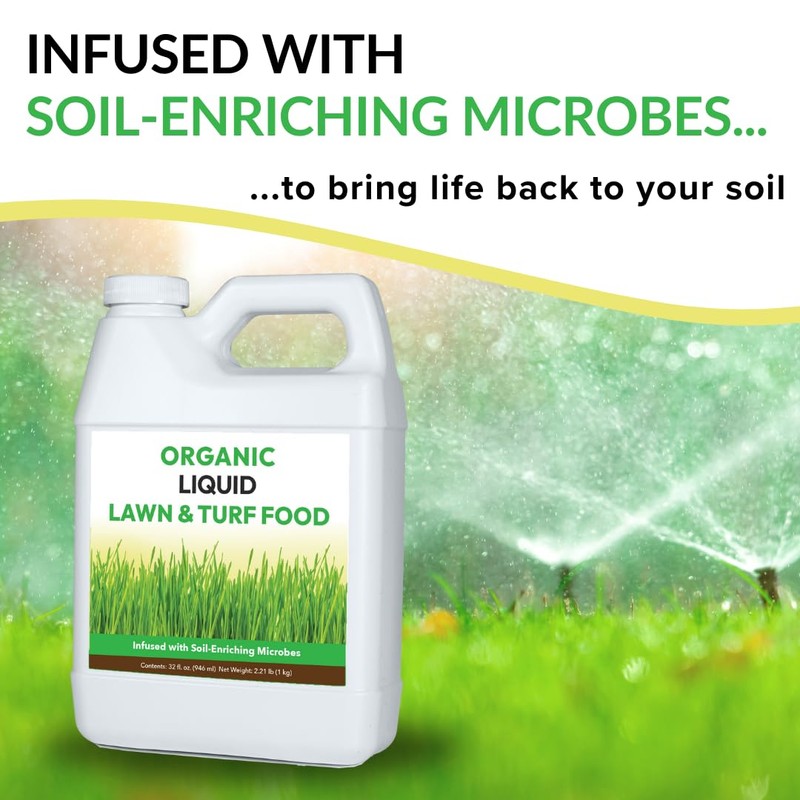 Organic Liquid Lawn & Turf Food - Quickly Rejuvenates Lawn