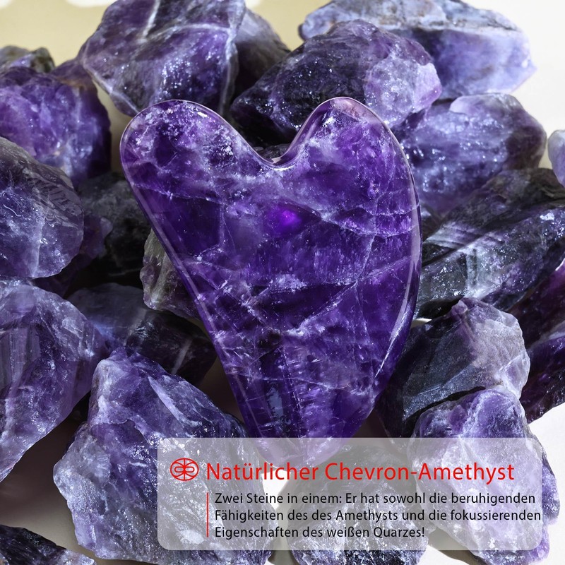 Rena Chris Gua Sha Stone, 100% Natural Amethyst Gua Sha