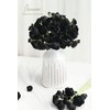 Floroom Ranunculus Artificial Flowers 18 Pcs Black Faux Silk Mini
