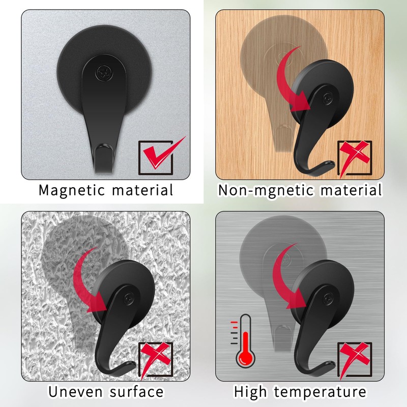 Simporlor 2/4 Magnetic Wreath Hanger, Heavy Duty Magnetic Hooks,Pattern 2