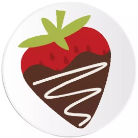 Kiwi Gifts Chocolate Covered Strawberry - 10 Pack Circle Stickers 3 Inch