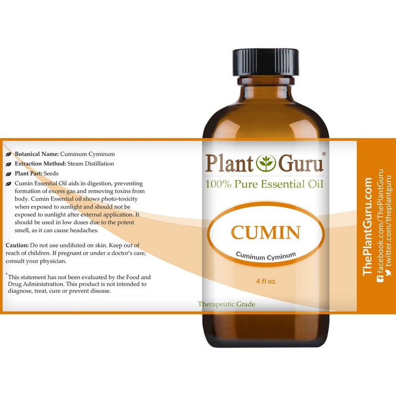Cumin Essential Oil 4 oz 100% Pure Undiluted Therapeutic Grade.