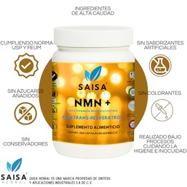 NMN + Resveratrol 200 Cápsulas | Ultra Puro | Nicotinamida Mononucleótido | NAD+ Booster | Antienvejecimiento Natural | Energía, Enfoque y Juventud Ce