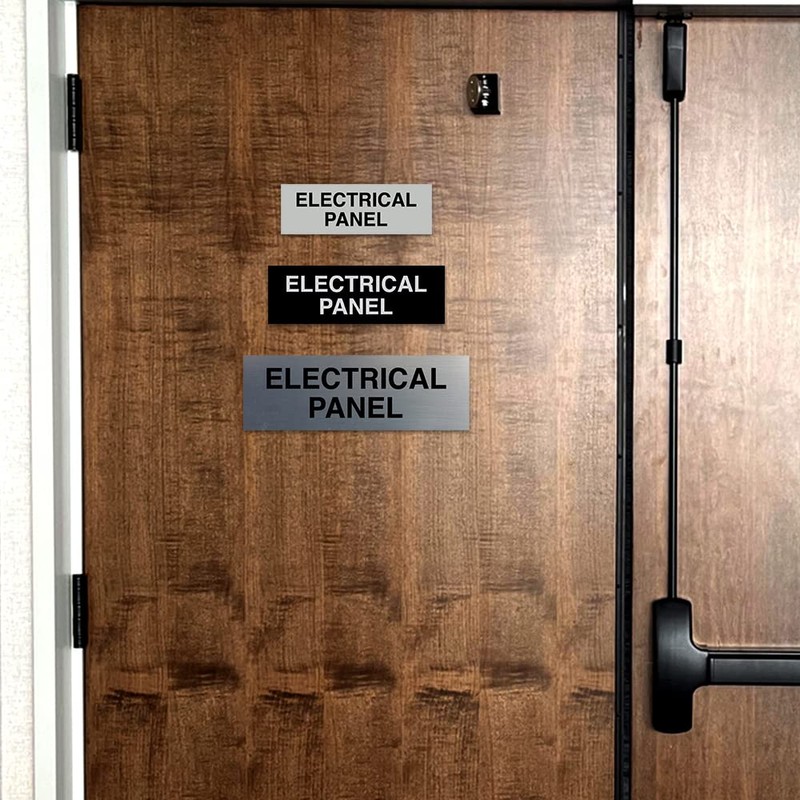 Electrical Panel Door/Wall Sign - Black - Large