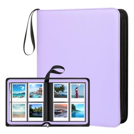 256 Pocket Large Square Photo Album for Polaroid i-Type, 600, and SX-70 instant photos(6368) (Purple)